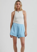 Afends Womens Dixie - Hemp Sweat Shorts - Sky Blue - Afends womens dixie   hemp sweat shorts   sky blue   sustainable clothing   streetwear