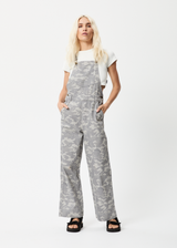 Afends Womens Cadet Lucie - Organic Denim Overalls - Camo - Afends womens cadet lucie   organic denim overalls   camo   sustainable clothing   streetwear