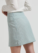 Afends Womens Billy - Hemp Check Mini Skirt - Moss Check - Afends womens billy   hemp check mini skirt   moss check   sustainable clothing   streetwear