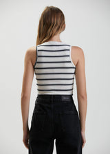 Afends Womens Moby - Hemp Striped High Neck Tank - Shadow - Afends womens moby   hemp striped high neck tank   shadow   sustainable clothing   streetwear