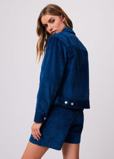 Afends Womens Anderson - Hemp Corduroy Jacket - Cobalt - Afends womens anderson   hemp corduroy jacket   cobalt   sustainable clothing   streetwear