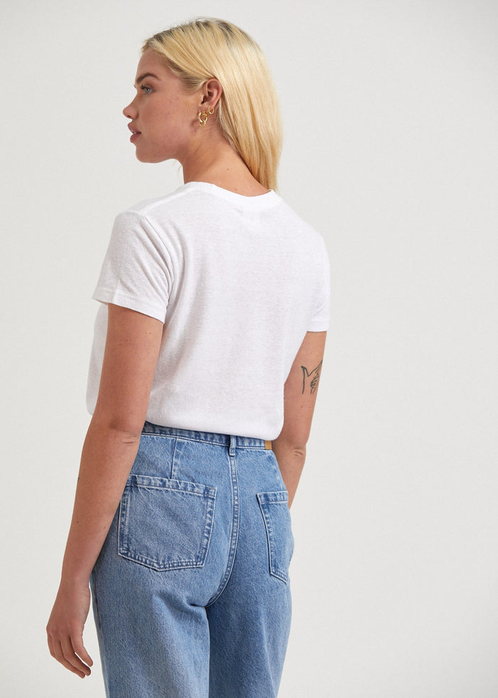 Afends Womens Hemp Basics - Standard Fit Tee - White - Sustainable Clothing - Streetwear
