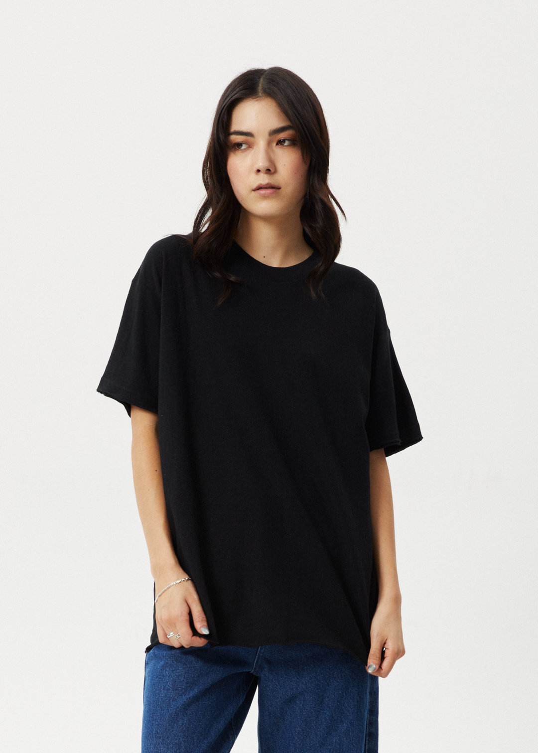 Afends Womens Slay - Hemp Oversized Tee - Black - Sustainable Clothing - Streetwear