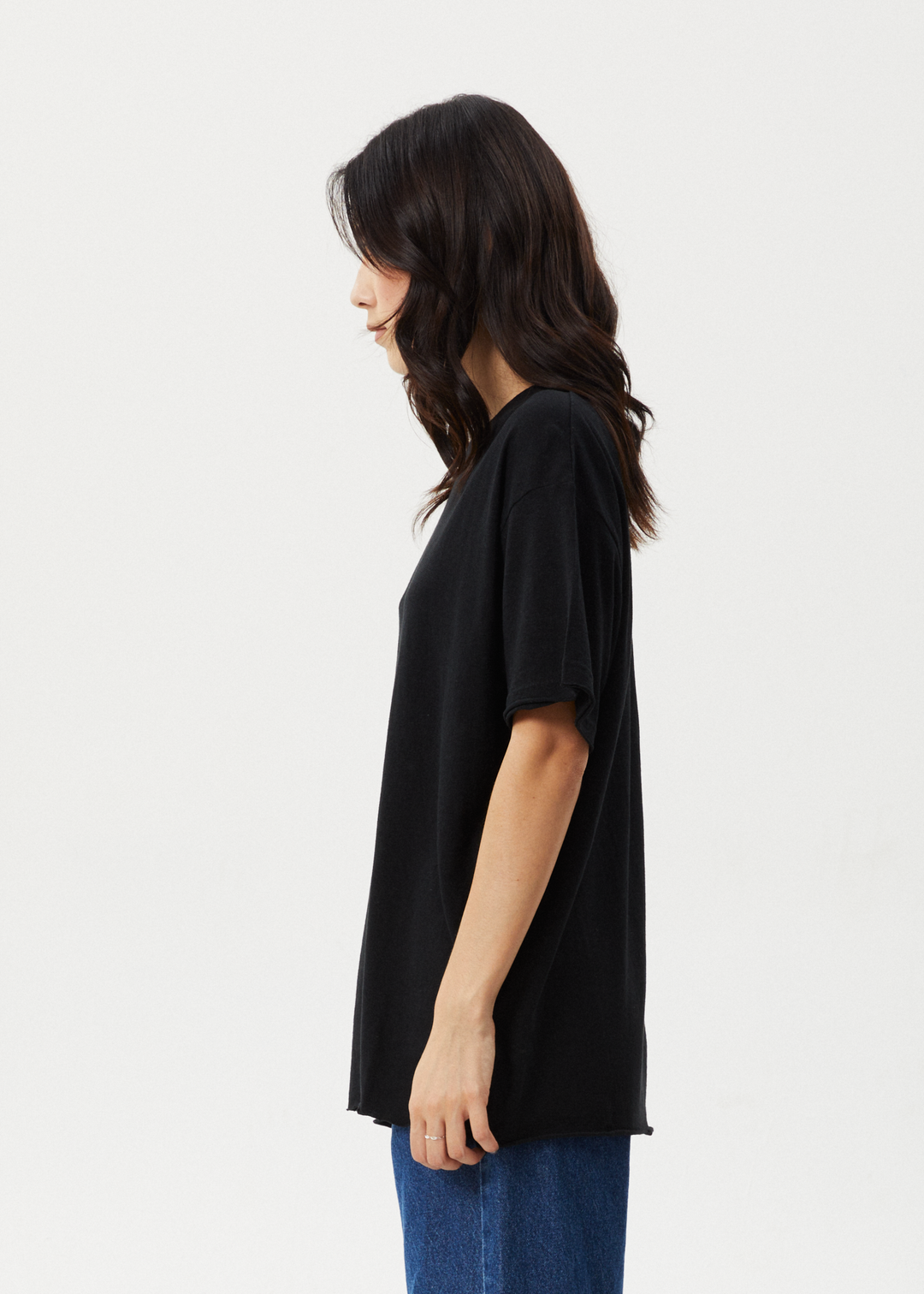 Afends Womens Slay - Hemp Oversized Tee - Black - Sustainable Clothing - Streetwear