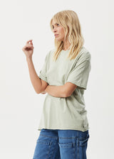 Afends Womens Slay - Hemp Oversized T-Shirt - Eucalyptus - Afends womens slay   hemp oversized t shirt   eucalyptus   sustainable clothing   streetwear