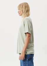 Afends Womens Slay - Hemp Oversized T-Shirt - Eucalyptus - Afends womens slay   hemp oversized t shirt   eucalyptus   sustainable clothing   streetwear