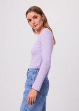 Afends Womens Harvey - Hemp Ribbed Long Sleeve Top - Orchid - Afends womens harvey   hemp ribbed long sleeve top   orchid   sustainable clothing   streetwear