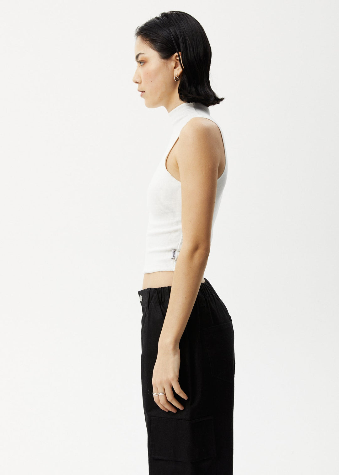 Afends Iconic - Hemp Ribbed High Neck Tank - Off White - Sustainable Clothing - Streetwear