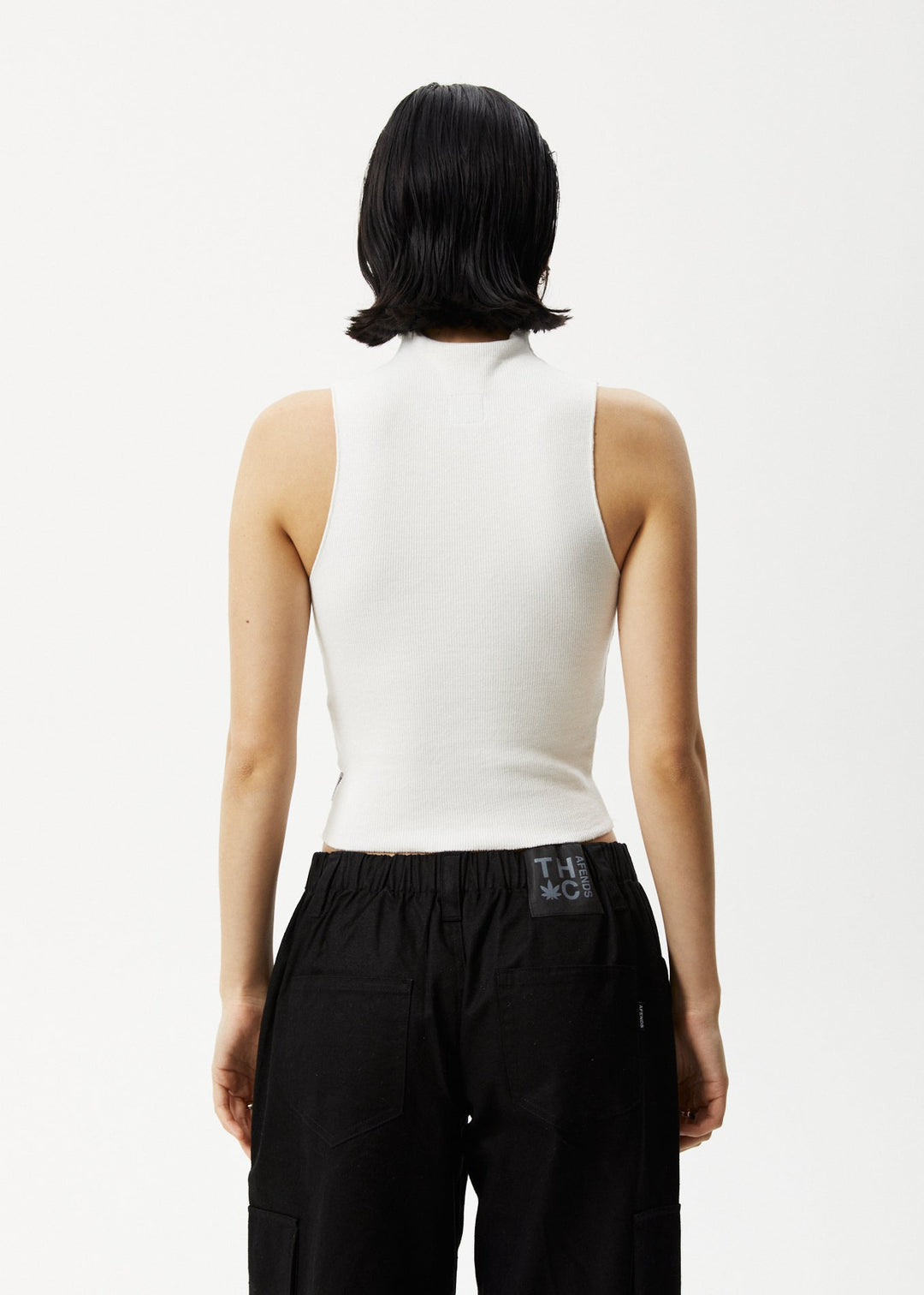 Afends Iconic - Hemp Ribbed High Neck Tank - Off White - Sustainable Clothing - Streetwear