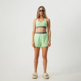 Afends Womens Homebound - Hemp Sweat Shorts - Lime Green - Afends womens homebound   hemp sweat shorts   lime green   sustainable clothing   streetwear
