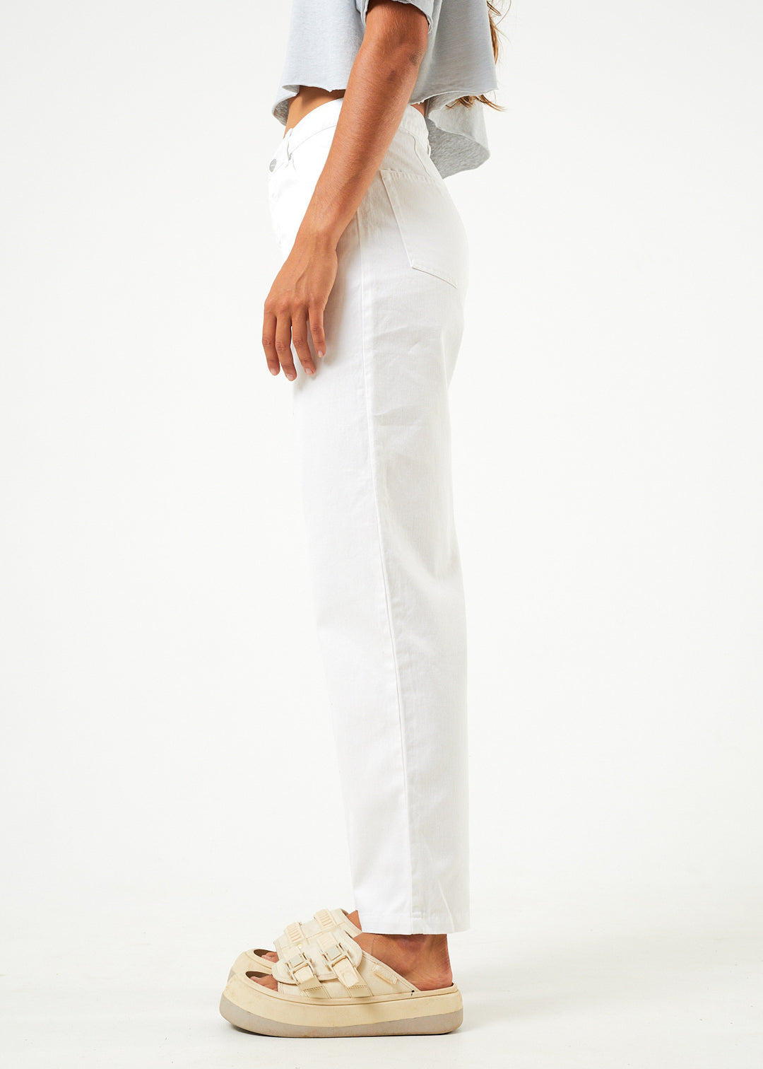 Afends Womens Shelby - Hemp Wide Leg Pants - White - Sustainable Clothing - Streetwear