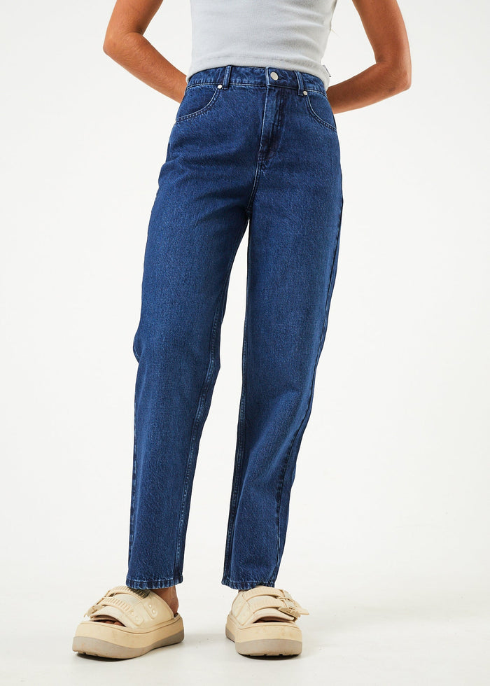Afends Womens Shelby - Hemp Denim Wide Leg Jeans - Original Rinse - Sustainable Clothing - Streetwear