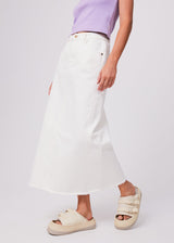 Afends Womens Chichi - Organic Denim Midi Skirt - Off White - Afends womens chichi   organic denim midi skirt   off white   sustainable clothing   streetwear