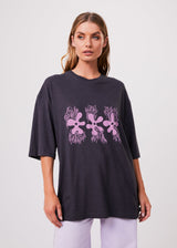 Afends Womens Pink Noise - Hemp Oversized Graphic T-Shirt - Charcoal - Https://player.vimeo.com/external/662824449.hd.mp4?s=a71842de24c60fa317ba74e2e55e9c71c9368a31&profile_id=175