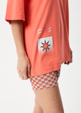 Afends Womens Shining - Recycled Oversized T-Shirt - Coral - Afends womens shining   recycled oversized t shirt   coral   sustainable clothing   streetwear