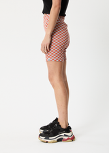Afends Womens Operator - Recycled Ribbed Bike Shorts - Coral - Afends womens operator   recycled ribbed bike shorts   coral   sustainable clothing   streetwear