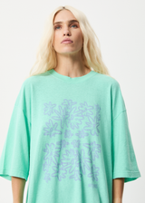 Afends Womens Ava - Hemp Oversized Graphic T-Shirt - Mint - Afends womens ava   hemp oversized graphic t shirt   mint   sustainable clothing   streetwear