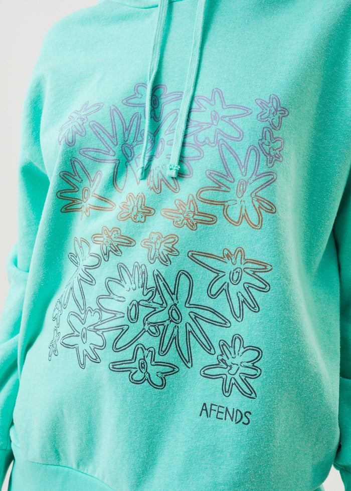 Afends Womens Ava - Hemp Graphic Hoodie - Mint - Sustainable Clothing - Streetwear