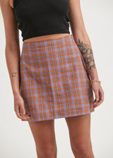 Afends Womens Colby - Hemp Check Mini Skirt - Plum - Afends womens colby   hemp check mini skirt   plum   sustainable clothing   streetwear