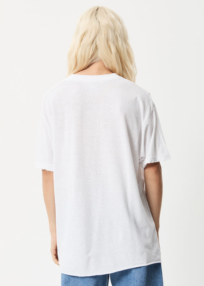 Afends Womens Elation - Hemp Oversized T-Shirt - White - Sustainable Clothing - Streetwear