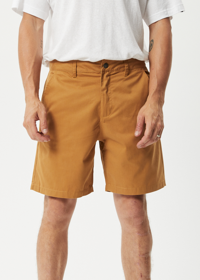 Afends Mens Ninety Twos - Recycled Chino Shorts - Chestnut - Sustainable Clothing - Streetwear
