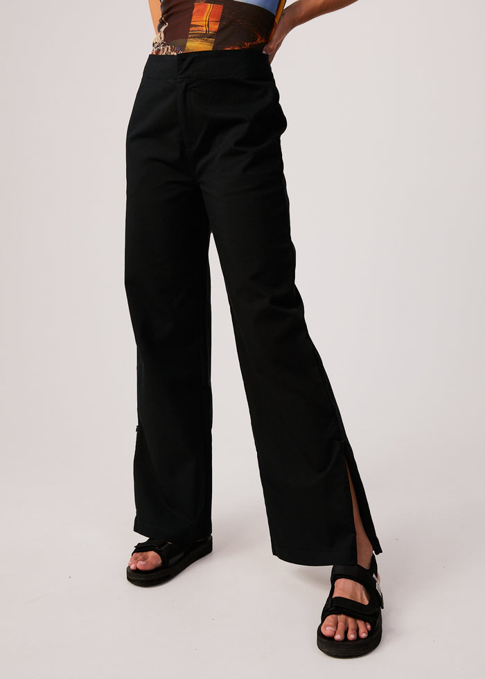 Afends Womens Cola - Recycled High Waisted Pants - Black - Sustainable Clothing - Streetwear