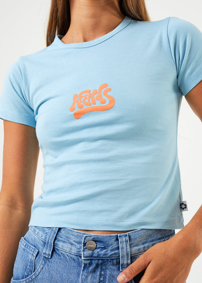 Afends Womens Toosie - Recycled Baby T-Shirt - Sky Blue - Sustainable Clothing - Streetwear