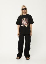 Afends Womens Josie Slay - Recycled Oversized Graphic T-Shirt - Black - Afends womens josie slay   recycled oversized graphic t shirt   black   sustainable clothing   streetwear