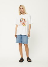 Afends Womens Josie Slay - Recycled Oversized Graphic T-Shirt - White - Afends womens josie slay   recycled oversized graphic t shirt   white   sustainable clothing   streetwear