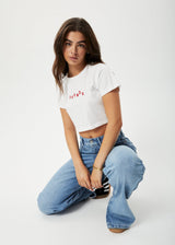 Afends Womens Kala - Recycled Cropped Baby T-Shirt - White - Afends womens kala   recycled cropped baby t shirt   white   sustainable clothing   streetwear