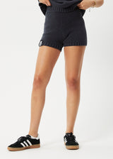 Afends Womens Solace - Organic Knit Bike Shorts - Charcoal - Afends womens solace   organic knit bike shorts   charcoal   sustainable clothing   streetwear