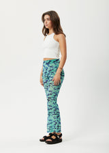 Afends Womens Liquid - Recycled High Waisted Sheer Pants - Jade Floral - Afends womens liquid   recycled high waisted sheer pants   jade floral   sustainable clothing   streetwear