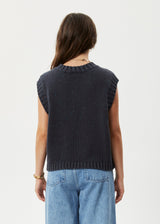 Afends Womens Solace - Organic Knit Cropped Vest - Charcoal - Afends womens solace   organic knit cropped vest   charcoal   sustainable clothing   streetwear
