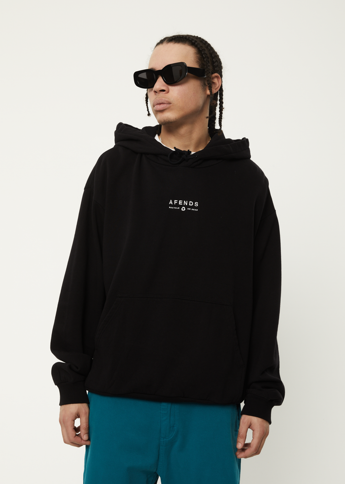Afends Mens Calico - Recycled Hoodie - Black - Sustainable Clothing - Streetwear