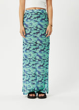 Afends Womens Liquid - Recycled Sheer Maxi Skirt - Jade Floral - Afends womens liquid   recycled sheer maxi skirt   jade floral   sustainable clothing   streetwear