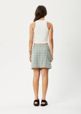 Afends Womens Millie - Hemp Mini Skirt - Tan Check - Afends womens millie   hemp mini skirt   tan check   sustainable clothing   streetwear