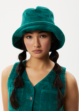Afends Unisex Union - Corduory Wide Brim Hat - Emerald - Afends unisex union   corduory wide brim hat   emerald   sustainable clothing   streetwear