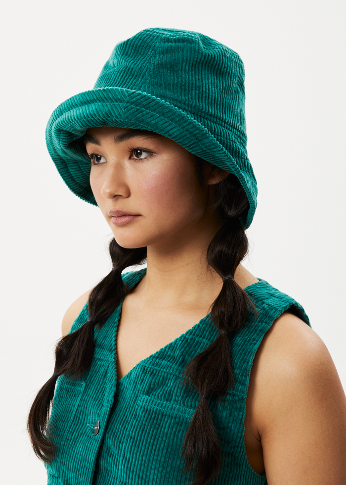 Afends Unisex Union - Corduory Wide Brim Hat - Emerald - Sustainable Clothing - Streetwear