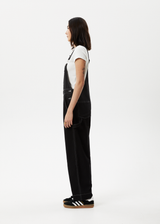 Afends Womens Louis - Baggy Overalls - Washed Black - Afends womens louis   baggy overalls   washed black   sustainable clothing   streetwear