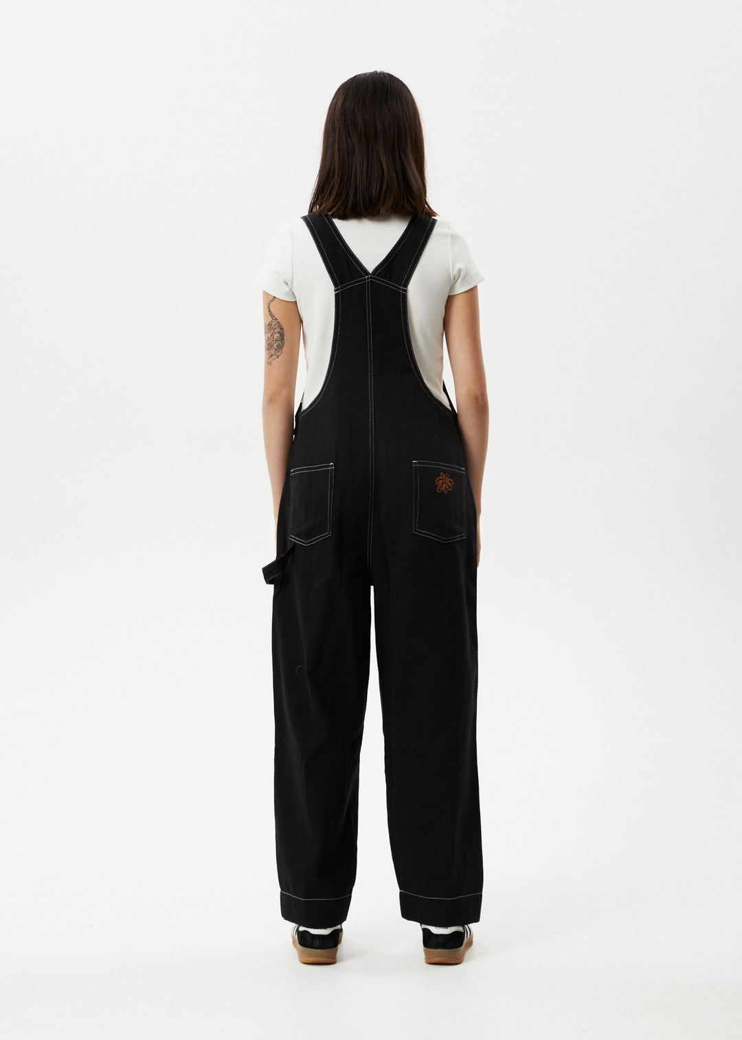 Afends Womens Louis - Baggy Overalls - Washed Black - Sustainable Clothing - Streetwear