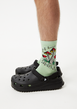 Afends Unisex Journey Inward - Crew Socks - Pistachio - Afends unisex journey inward   crew socks   pistachio   sustainable clothing   streetwear