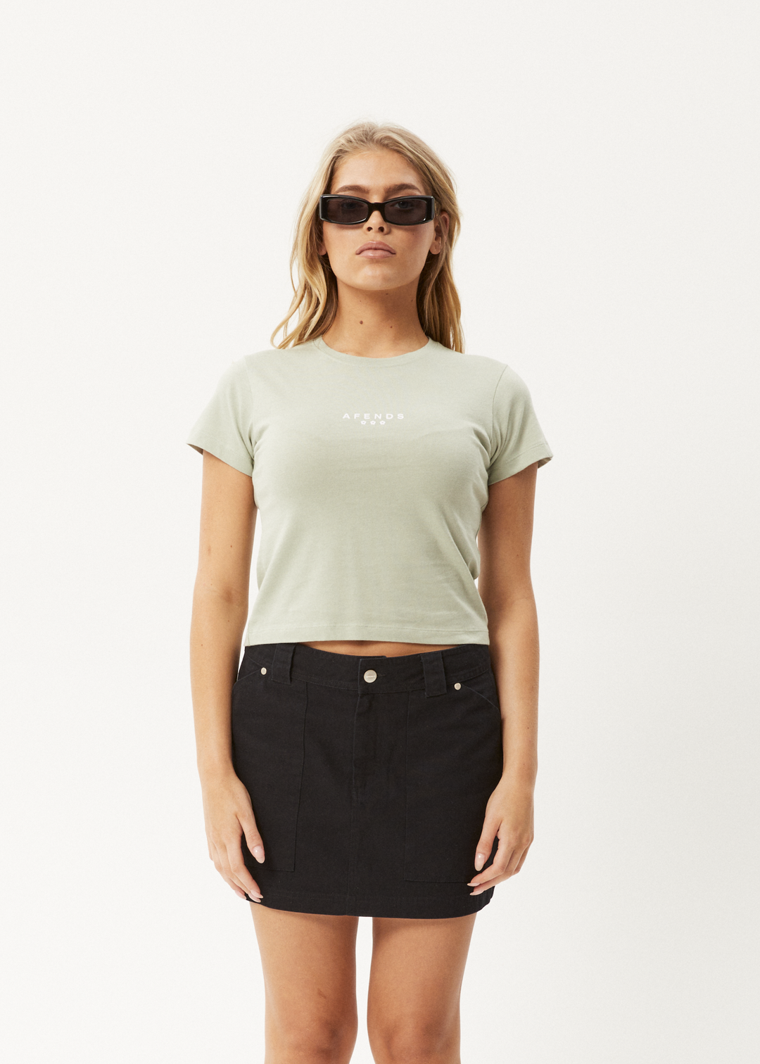 Afends Womens Jodi -  Baby T-Shirt - Eucalyptus - Sustainable Clothing - Streetwear