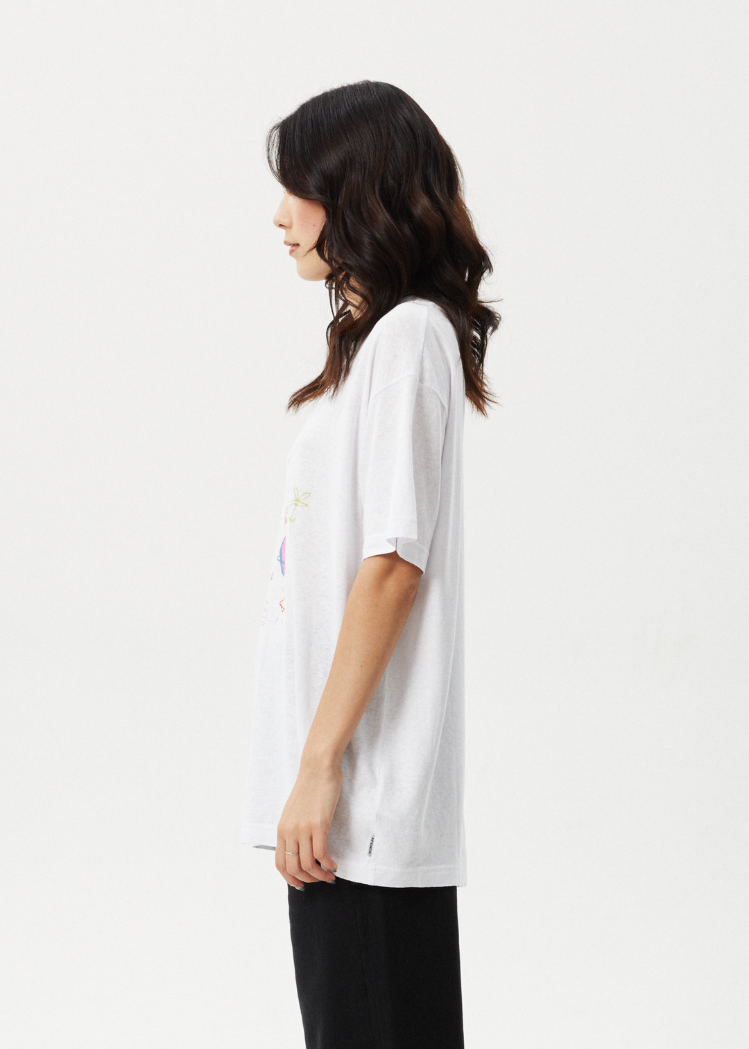 Afends Womens Stella - Oversized Tee - White - Sustainable Clothing - Streetwear