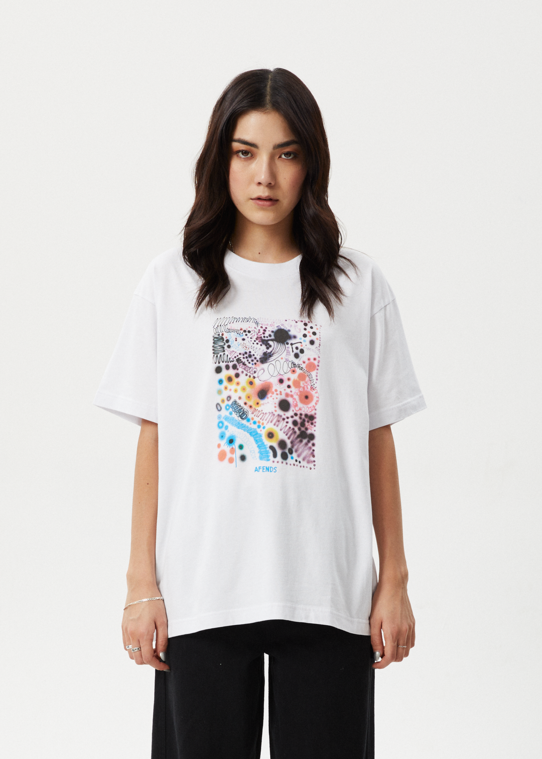 Afends Womens Benedict - Oversized Tee - White - Sustainable Clothing - Streetwear