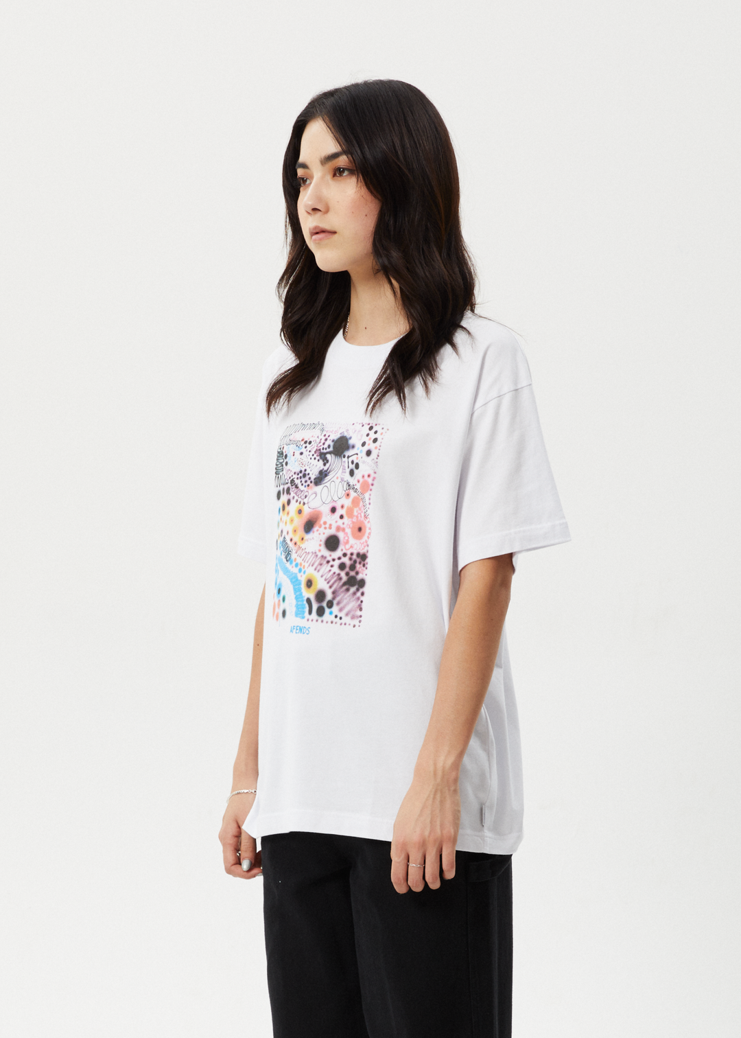 Afends Womens Benedict - Oversized Tee - White - Sustainable Clothing - Streetwear