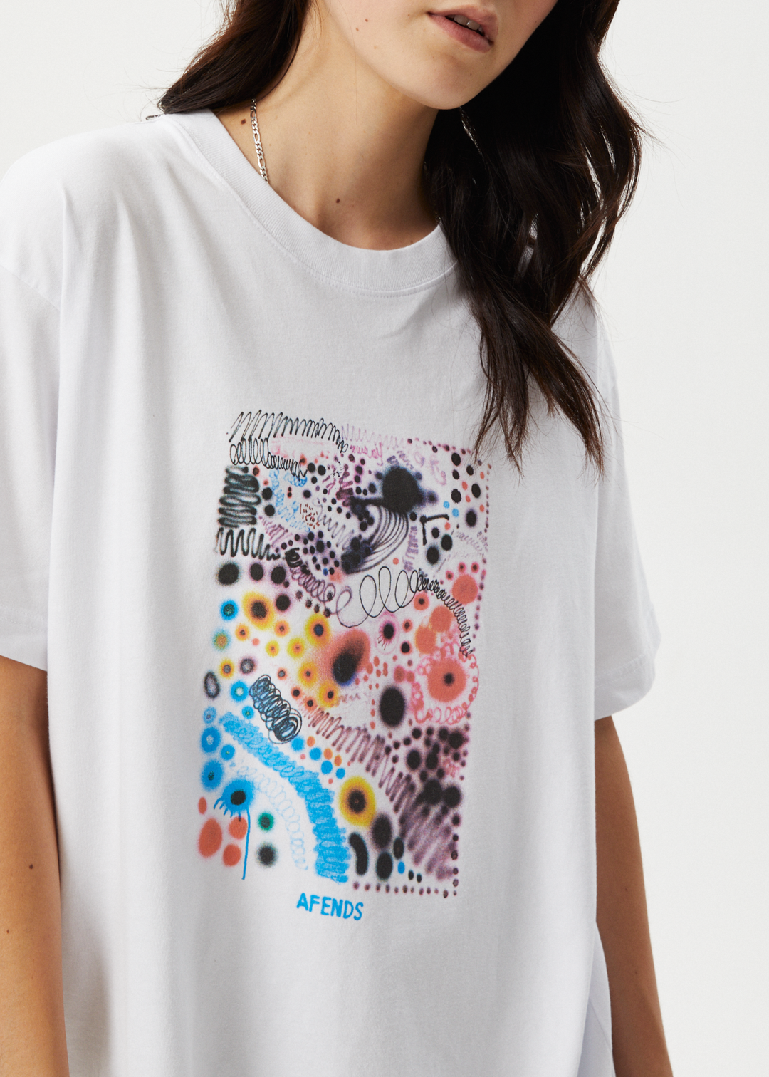 Afends Womens Benedict - Oversized Tee - White - Sustainable Clothing - Streetwear