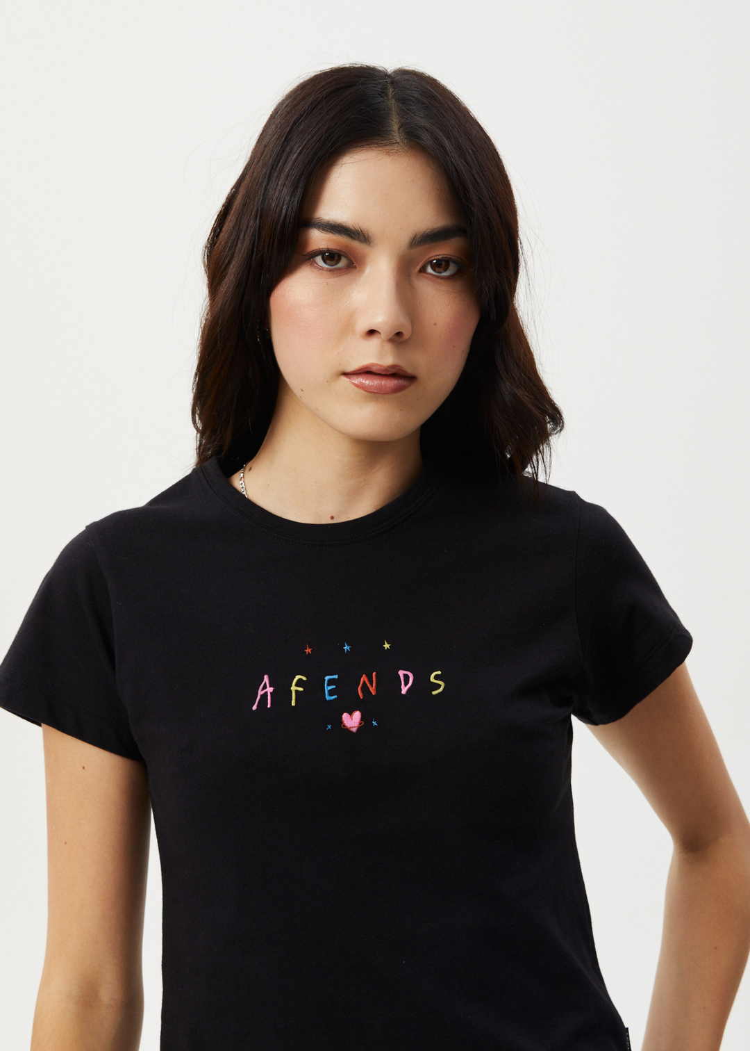 Afends Womens Funhouse - Baby Tee - Black - Sustainable Clothing - Streetwear