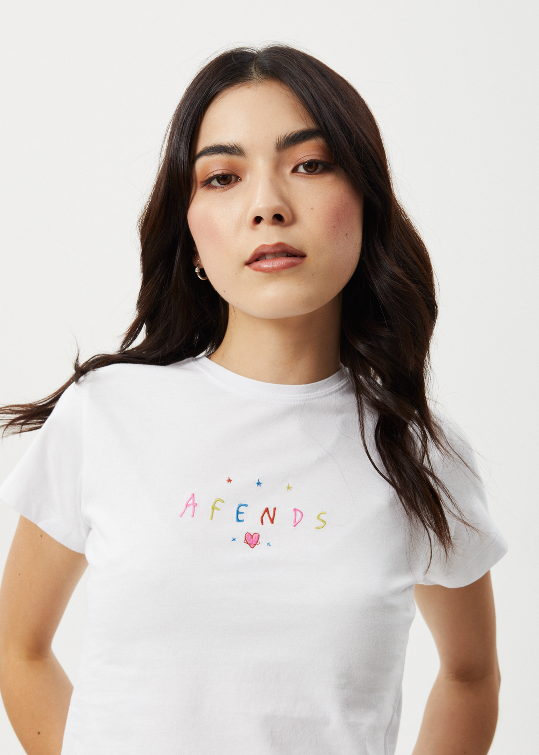 Afends Womens Funhouse - Baby Tee - White - Sustainable Clothing - Streetwear