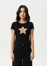 Afends Womens Aster - Baby Tee - Black - Afends womens aster   baby tee   black   sustainable clothing   streetwear