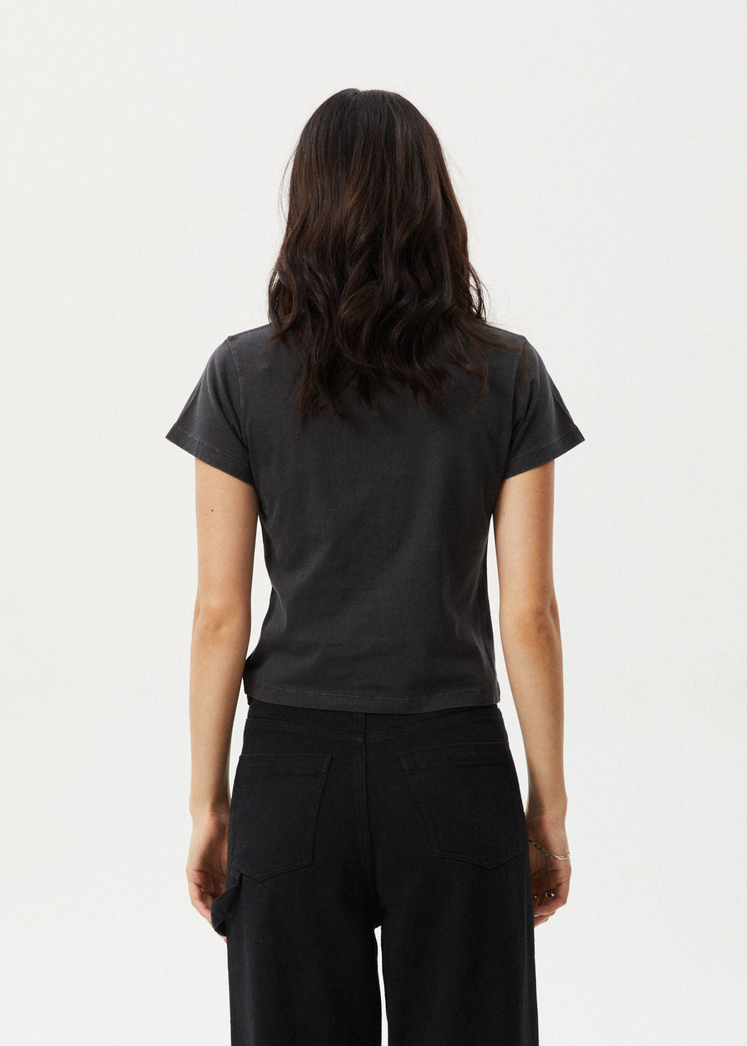 Afends Womens Burnt - Baby Tee - Stone Black - Sustainable Clothing - Streetwear